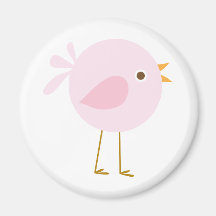 Light Pink Bird Refrigerator Magnet