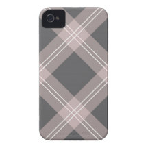 light pink & charcoal grey plaid iPhone 4 covers