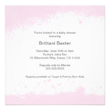 Light Pink Modern Grunge Baby Shower Invite