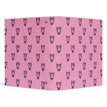 Light pink owl pattern binders