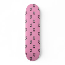Light pink owl pattern skateboard deck