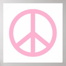 Light Pink Peace Sign Print