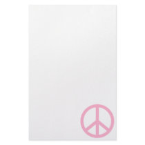 Light Pink Peace Sign Stationery Paper