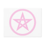 Light Pink Pentacle Pentagram Post Card