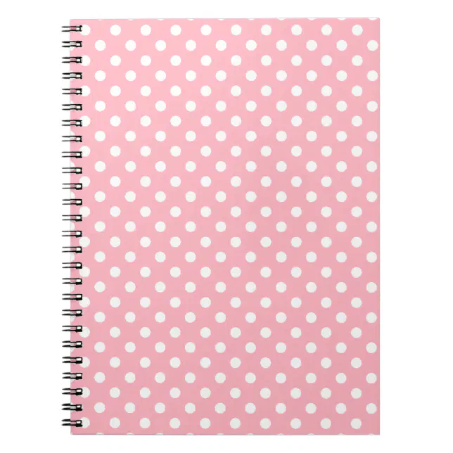 Light Pink Polka Dots Notebook Zazzle