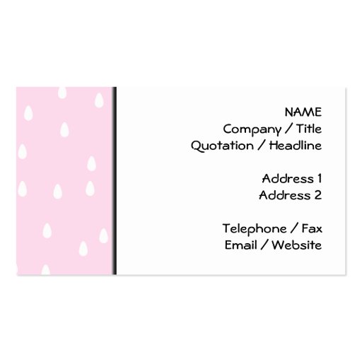Light pink rain pattern. White and pink. Business Card Templates