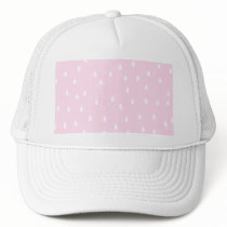 Light pink rain pattern. White and pink. Trucker Hat