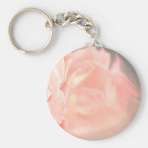 Light pink rose reflection in silver keychains
