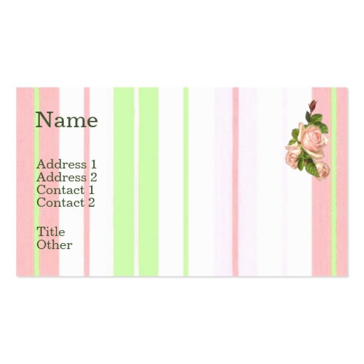Light Pink Roses Business Card (front side)