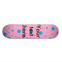 Light pink sky blue tiny and big polka dots skate decks