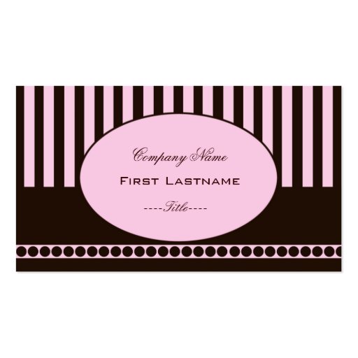 Light Pink Stripe Business Card (front side)
