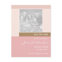 Light Pink & Tan Photo Save the Date postcards by CSWedding Light Pink & Tan Photo Save the Date postcards