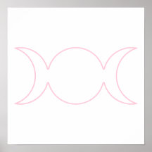 Light Pink Triple Goddess Outline Posters