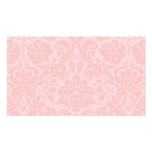 Light Pink Vintage Damask Business Card Templates (back side)