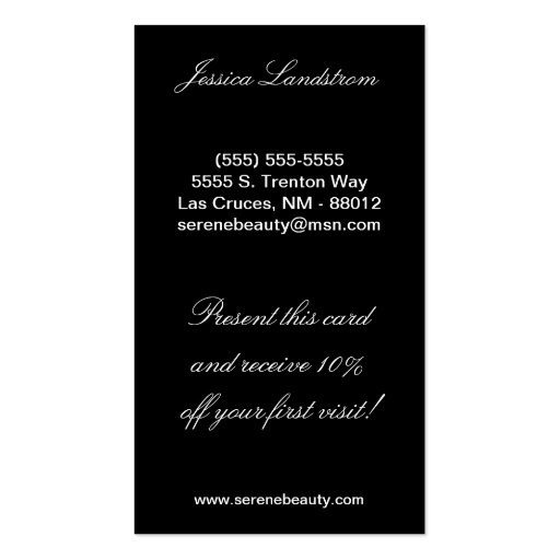 Light Pink Zebra Print Animal Patter Business Card (back side)