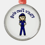 Light Police Officer Girl Christmas Ornaments