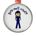 Light Police Officer Girl Christmas Ornaments