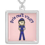 Light Police Officer Girl Custom Necklace