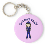 Light Police Officer Girl Keychains