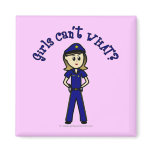 Light Police Officer Girl Magnets
