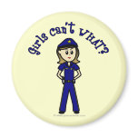 Light Police Officer Girl Magnets