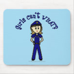 Light Police Officer Girl Mousepads