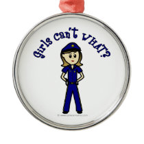 Light Police Officer Girl Christmas Ornaments