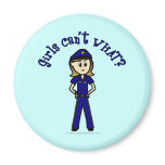 Light Police Officer Girl Refrigerator Magnet