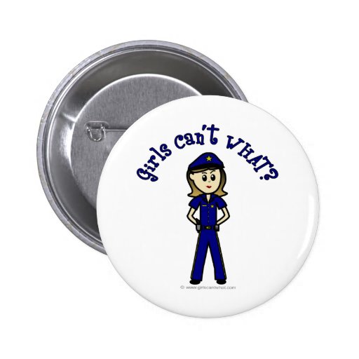 Light Police Officer Pinback Buttons