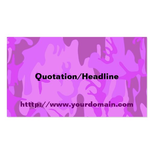 Light Purple Camouflage Business Card Template (back side)