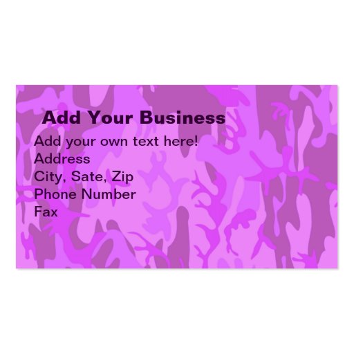 Light Purple Camouflage Business Card Template (front side)