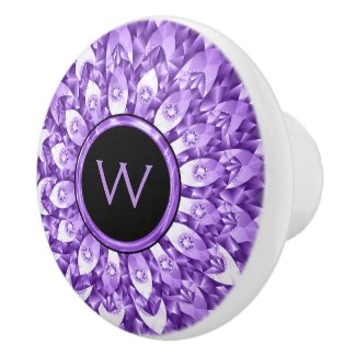 Light Purple Diamonds Geometric Design Ceramic Knob