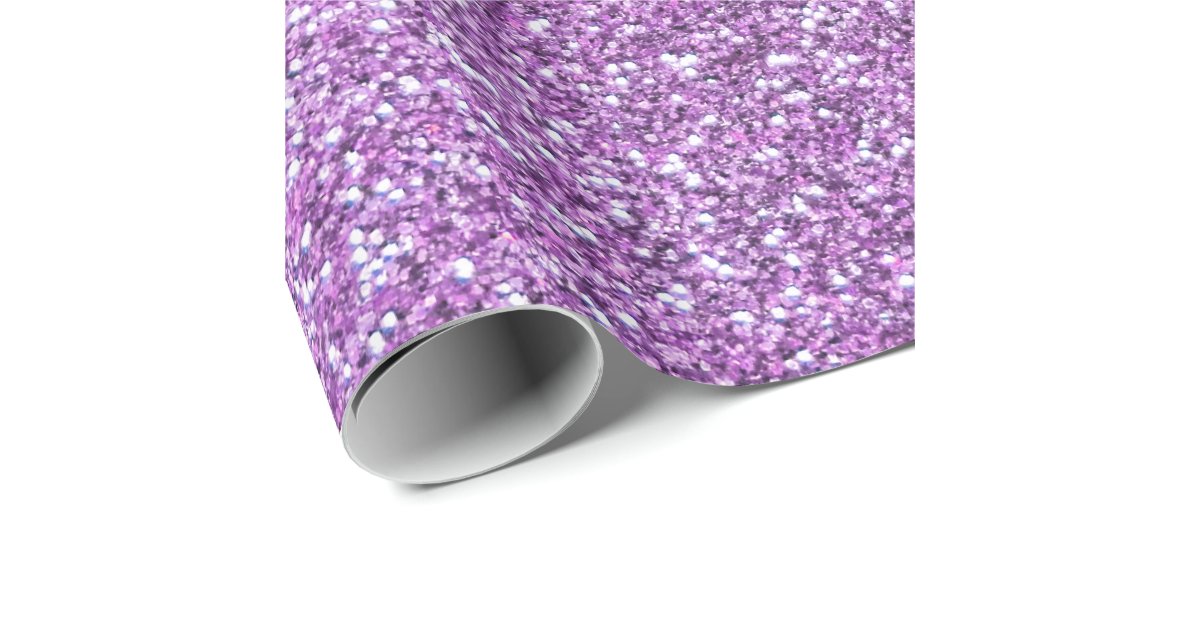 Light purple glitter wrapping paper Zazzle