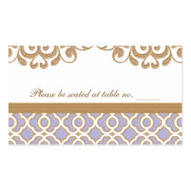 Light Purple Gold Moroccan Wedding Table Place Business Card Templates