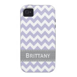 Light Purple Gray Chevron iPhone 4 Case-Mate Tough