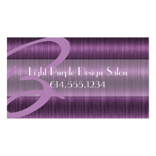 Light Purple Hair Salon Beautician Business Cards (front side)