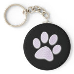 Light Purple Halftone Paw Print Key Chain