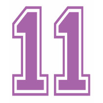 LIGHT PURPLE NUMBER 11 t-shirts