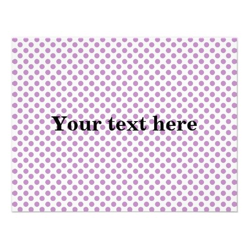 Light purple polka dots pattern custom invitations