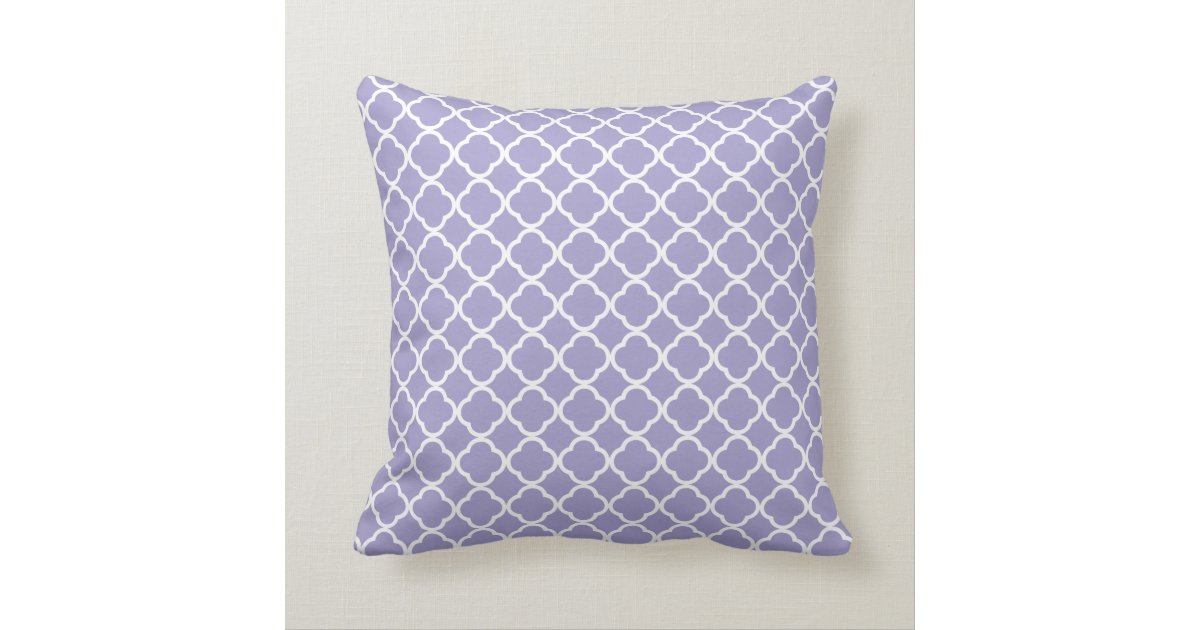 Light Purple Quatrefoil Pattern Throw Pillow Zazzle