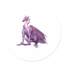 Light Purple Sitting Dragon stickers by towalj Light Purple Sitting Dragon stickers
