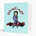 Light Race Car Driver Girl Binder