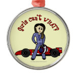 Light Race Car Driver Girl Christmas Ornament