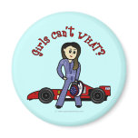 Light Race Car Driver Girl Fridge Magnet