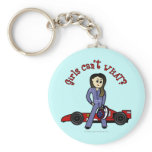 Light Race Car Driver Girl Keychains
