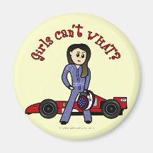 Light Race Car Driver Girl Magnet