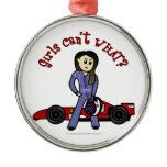 Light Race Car Driver Girl Christmas Tree Ornaments