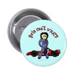 Light Race Car Driver Girl Pinback Button