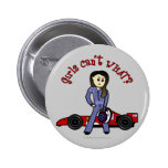 Light Race Car Driver Girl Pinback Buttons