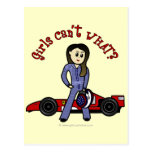 Light Race Car Driver Girl Post Cards
